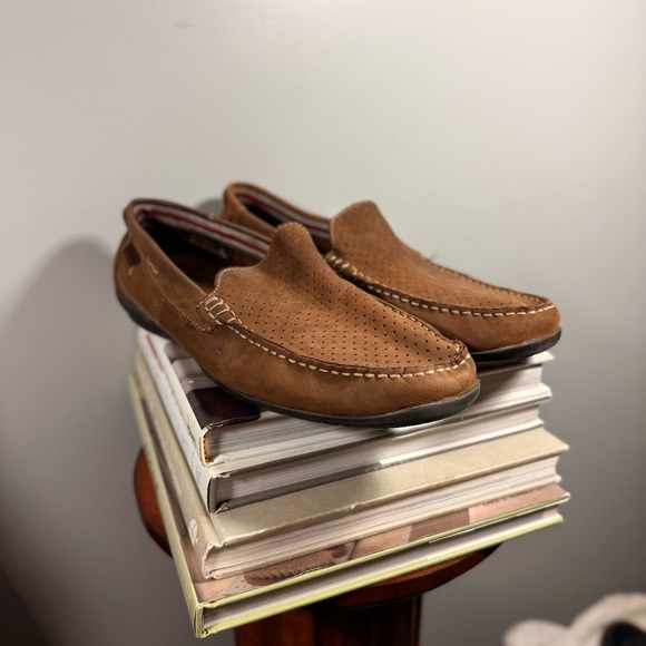 CHAPS Men's Size 11M Brown Suede Loafers - Picture 1 of 15